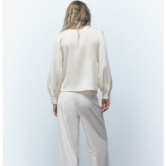 Zara Satin Shirt with Rhinestones - Picture 6 of 7